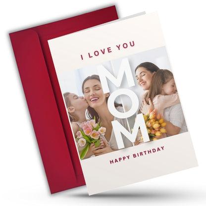 Customised Birthday Greeting Card with Photos for Mother | Preprinted Inside Message
