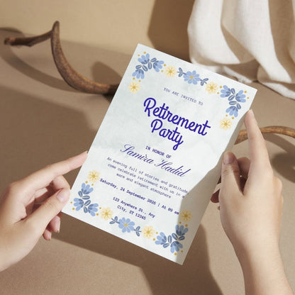 Customised Retirement Farewell Party Invitation Cards Pack of 12 with Envelopes