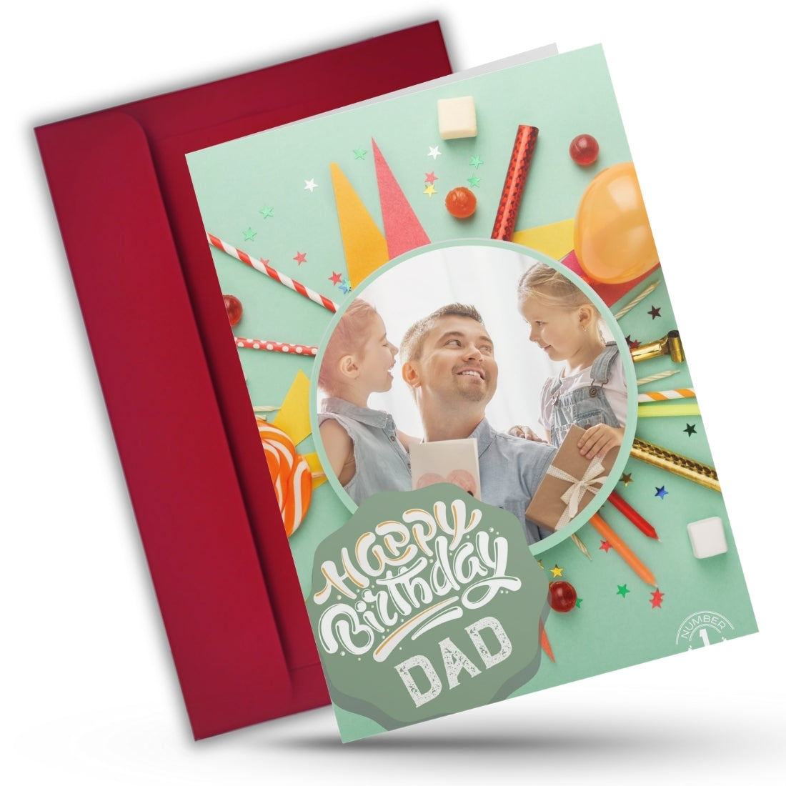 Customised Birthday Greeting Card with Photos for Father | Preprinted Inside Message