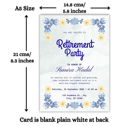 Customised Retirement Farewell Party Invitation Cards Pack of 12 with Envelopes