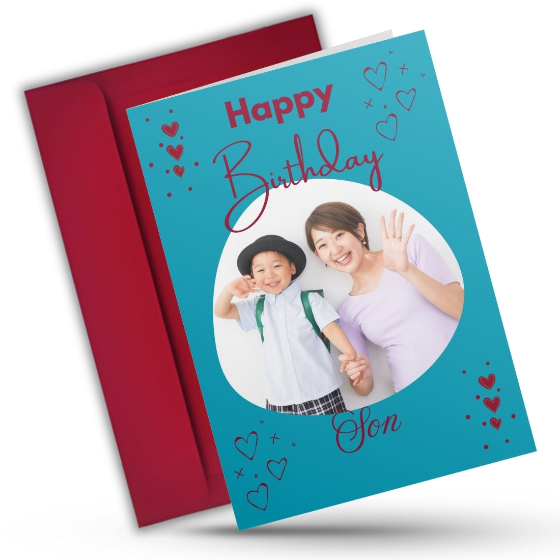 Customised Birthday Greeting Card with Photos for Son | Preprinted Inside Message