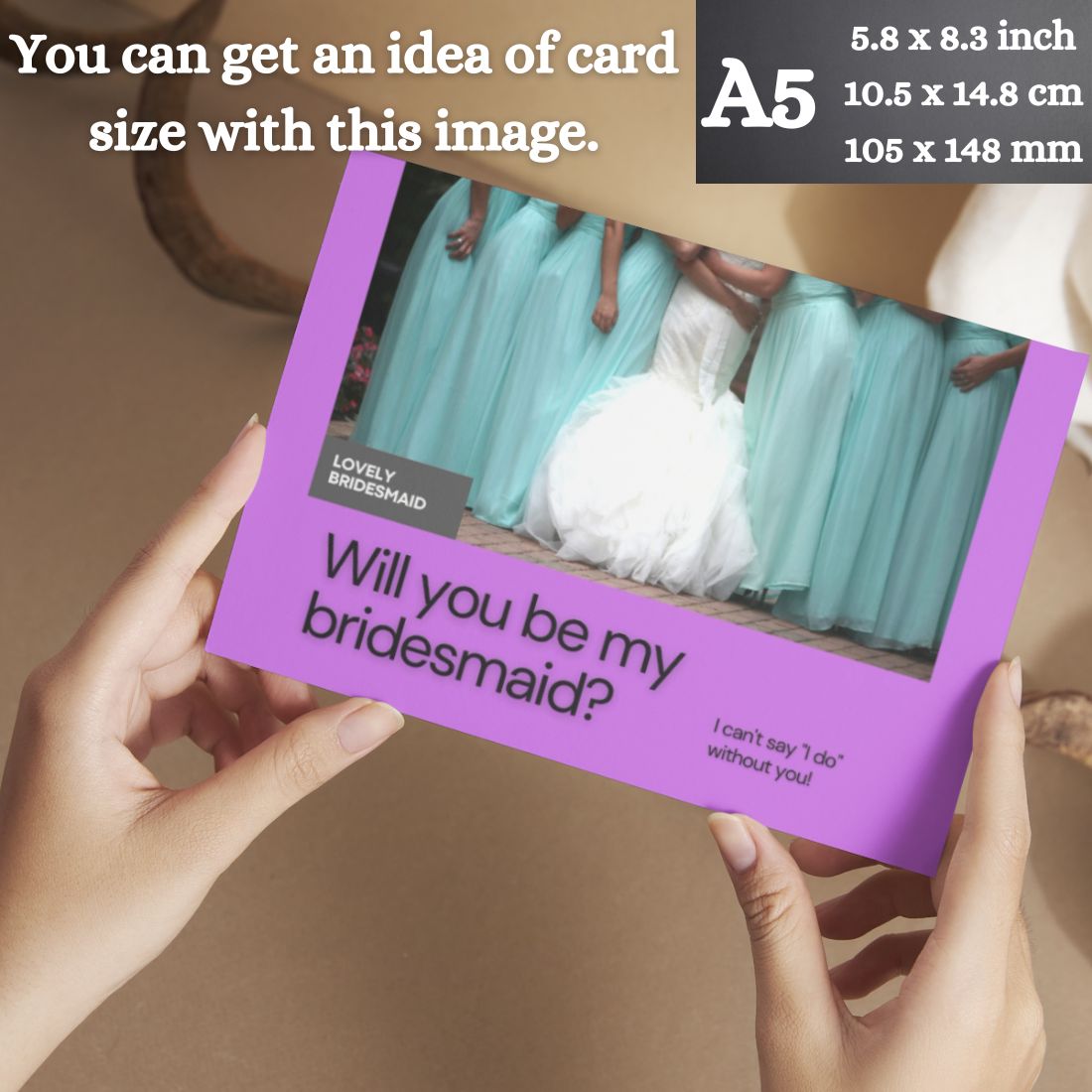 Bridesmaid Proposal Invitation Cards 5.8x8.3inch | Wedding Invite