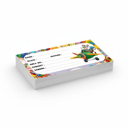 Kids Name Slips Cartoon Printed - Pack of 36 - Self Fill in