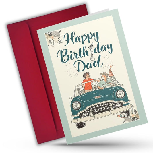 Happy Birthday Card for Dad — Printed Greeting Card with Envelope