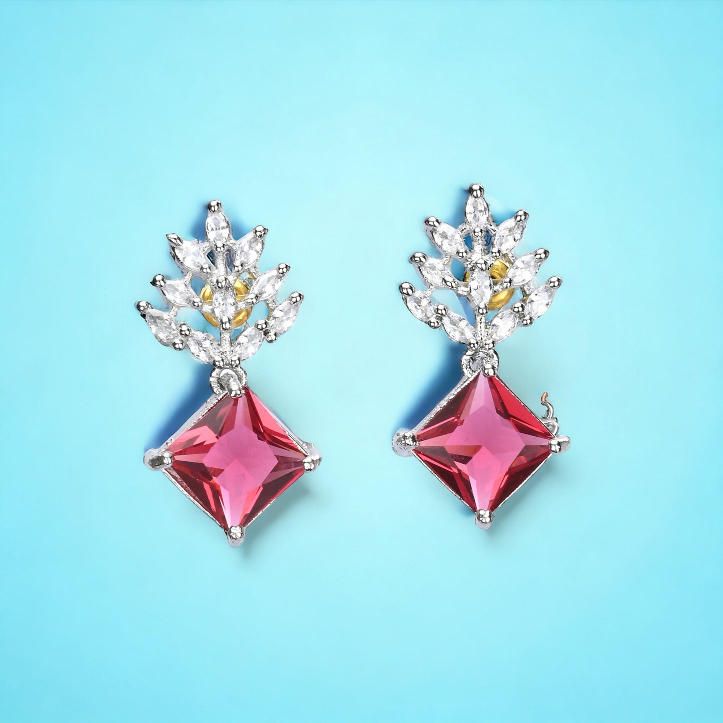 Silver Plated AD Earrings Set