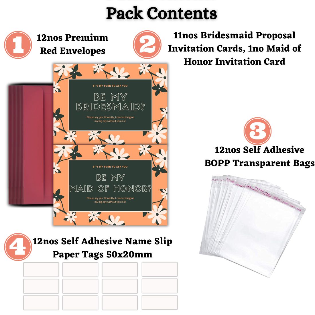 Bridesmaid Proposal Invitation Cards 5.8x8.3inch | Wedding Invite