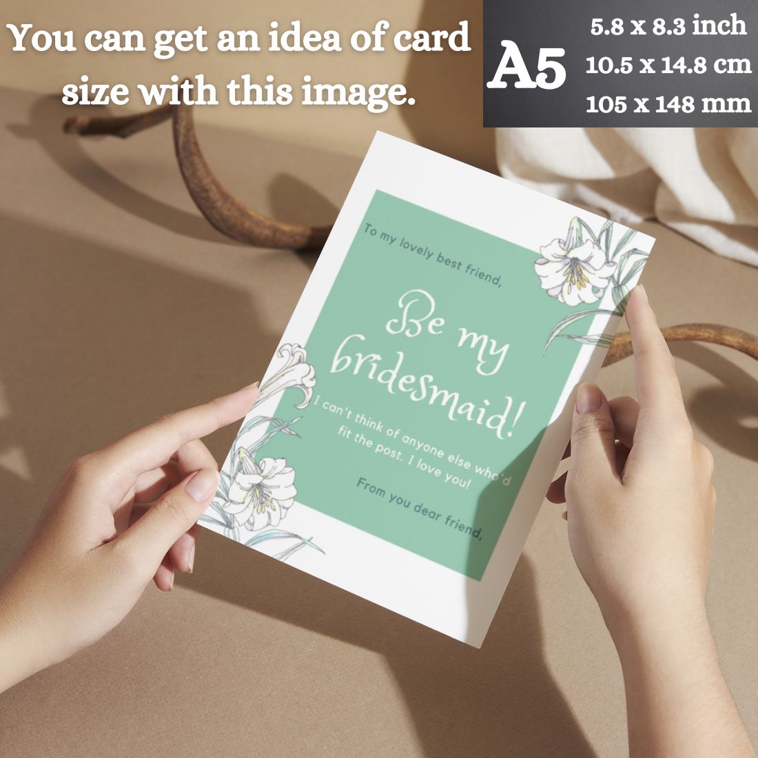 Bridesmaid Proposal Invitation Cards 5.8x8.3inch | Wedding Invite