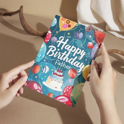 Happy Birthday Card for Dad — Printed Greeting Card with Envelope