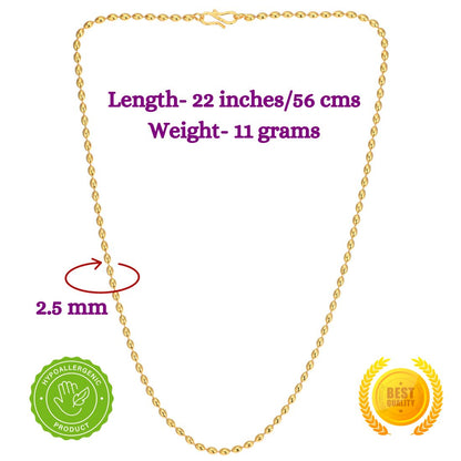 Combo of 2 Gold Plated Chains 22inch Long