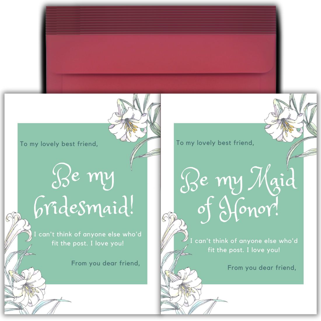 Bridesmaid Proposal Invitation Cards 5.8x8.3inch | Wedding Invite