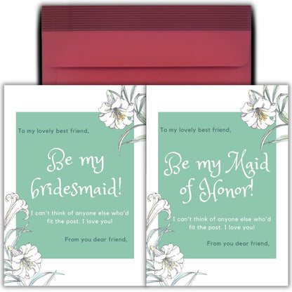 Bridesmaid Proposal Invitation Cards 5.8x8.3inch | Wedding Invite