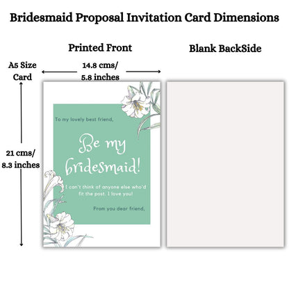 Bridesmaid Proposal Invitation Cards 5.8x8.3inch | Wedding Invite