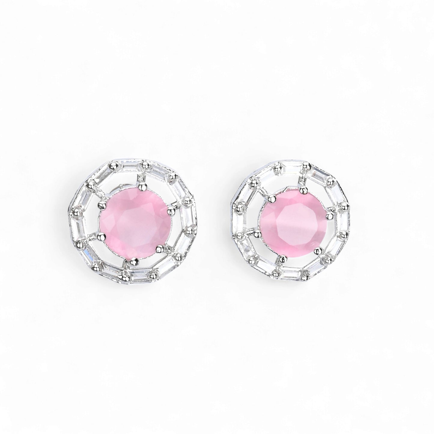 Silver Plated AD Earrings Set