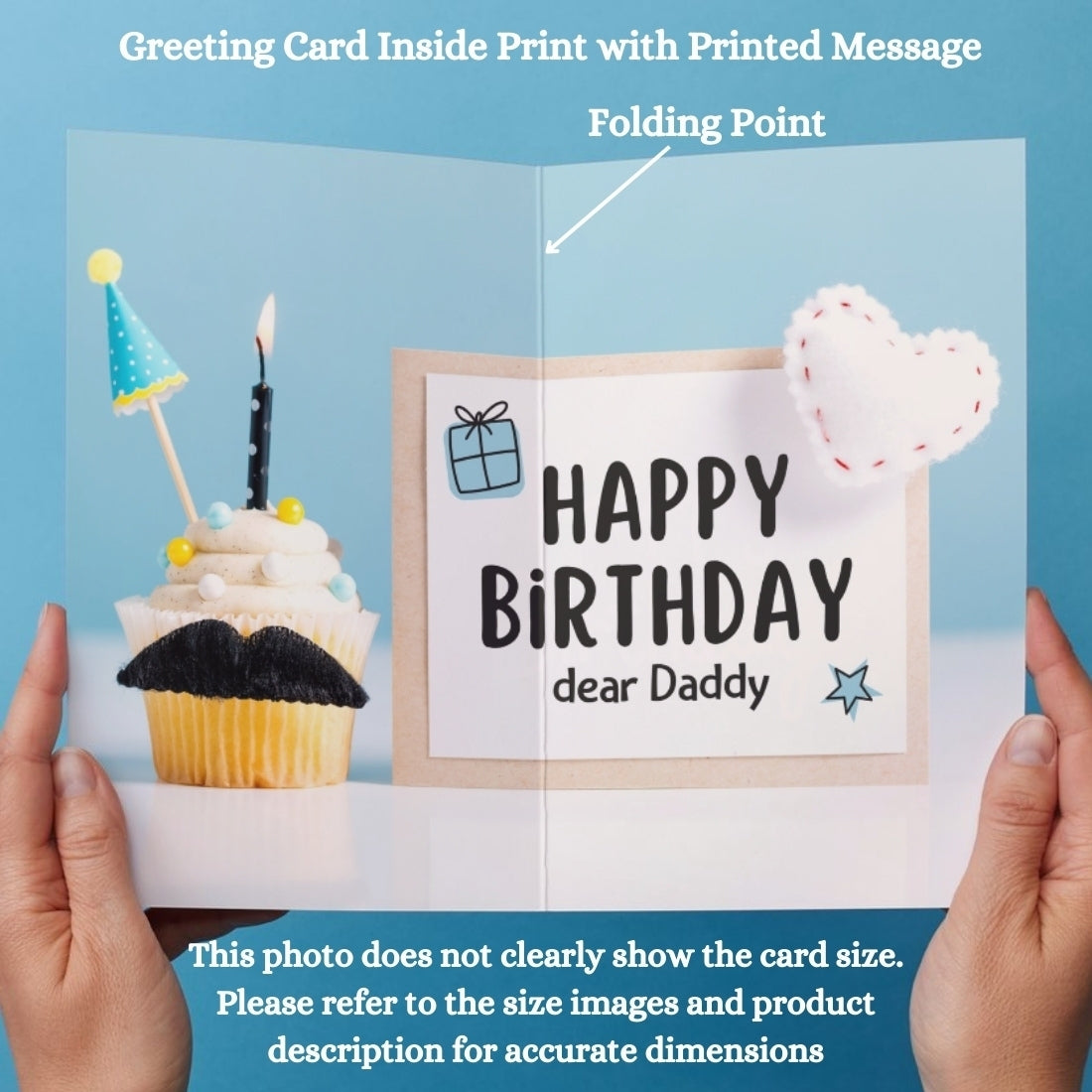 Customised Birthday Greeting Card with Photos for Father | Preprinted Inside Message