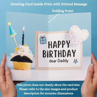 Customised Birthday Greeting Card with Photos for Father | Preprinted Inside Message