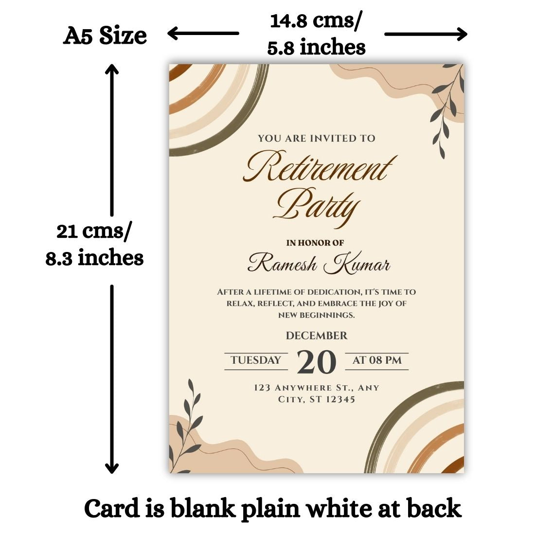 Customised Retirement Farewell Party Invitation Cards Pack of 12 with Envelopes