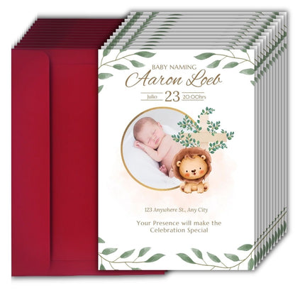 Customised Baby Naming Ceremony Photo Invitation Cards Pack of 12 with Envelopes