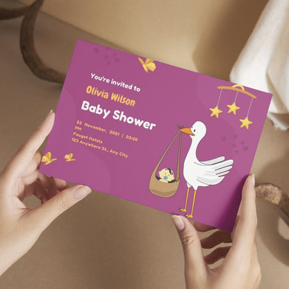 Customised Baby Shower Ceremony Invitation Cards Pack of 12 with Envelopes