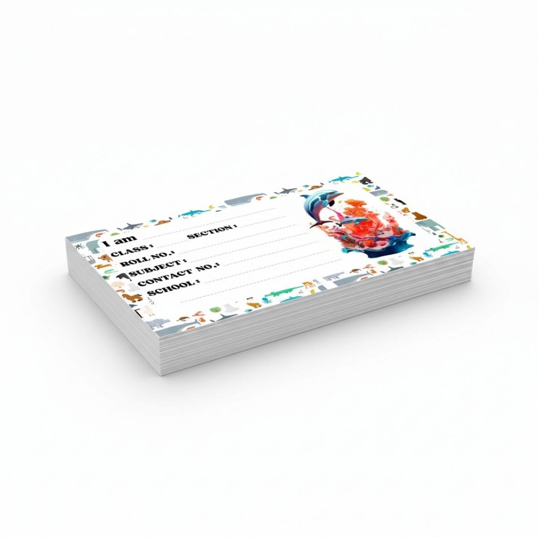 Kids Name Slips Cartoon Printed - Pack of 36 - Self Fill in