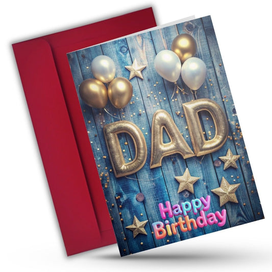 Happy Birthday Card for Dad — Printed Greeting Card with Envelope