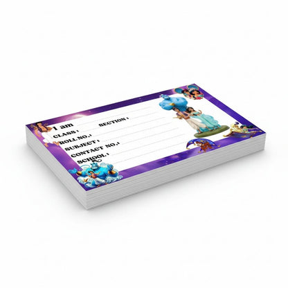 Kids Name Slips Cartoon Printed - Pack of 36 - Self Fill in