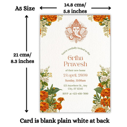 Customized Housewarming Invitation Cards, Pack of 12 Personalized 5.8x8.3 Inch with Premium Red Envelopes
