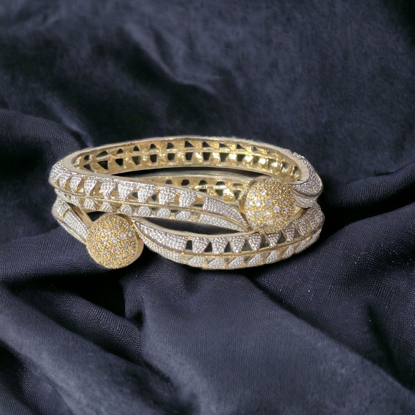 Gold Plated AD Kada Bangles Pair