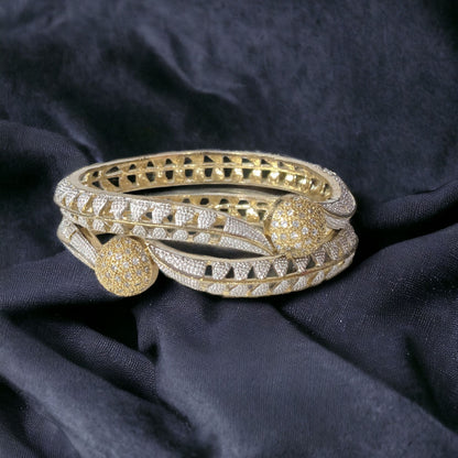 Gold Plated AD Kada Bangles Pair