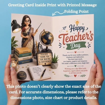 Happy Teacher's Day Card — Printed Greeting Card, Multiple Sizes, Photo Paper