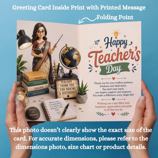 Happy Teacher's Day Card — Printed Greeting Card, Multiple Sizes, Photo Paper