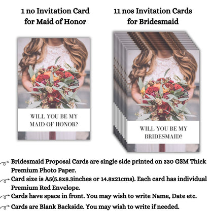 Bridesmaid Proposal Invitation Cards 5.8x8.3inch | Wedding Invite