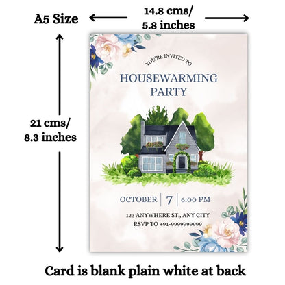 Customized Housewarming Invitation Cards, Pack of 12 Personalized 5.8x8.3 Inch with Premium Red Envelopes
