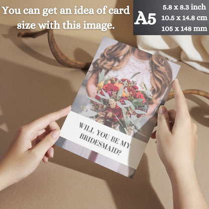 Bridesmaid Proposal Invitation Cards 5.8x8.3inch | Wedding Invite