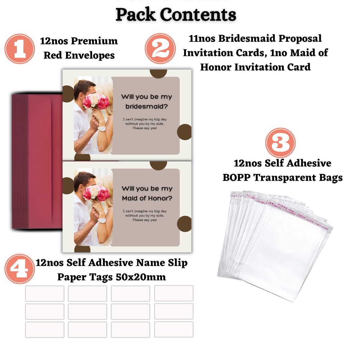 Bridesmaid Proposal Invitation Cards 5.8x8.3inch | Wedding Invite