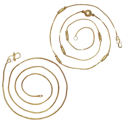Combo of 2 Gold Plated Chains 22inch Long