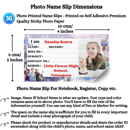 Kids Photo Name Slips Pack of 36