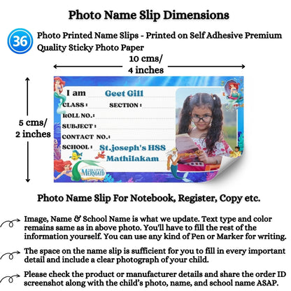 Kids Photo Name Slips Pack of 36