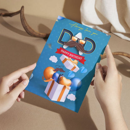 Happy Birthday Card for Dad — Printed Greeting Card with Envelope