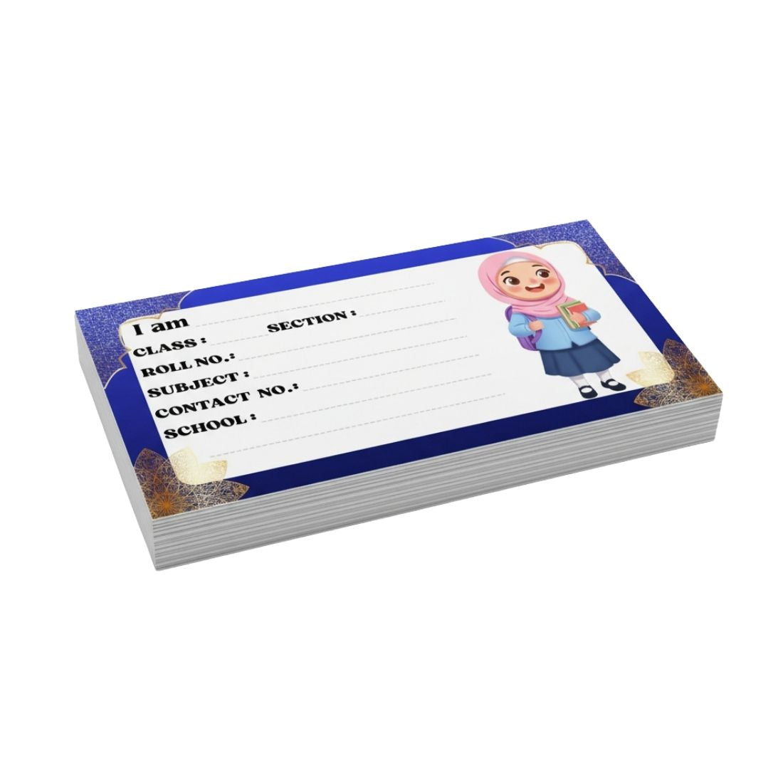 Kids Name Slips Cartoon Printed - Pack of 36 - Self Fill in