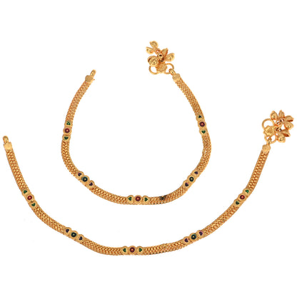 Gold Plated Anklet Pair