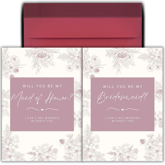 Bridesmaid Proposal Invitation Cards 5.8x8.3inch | Wedding Invite