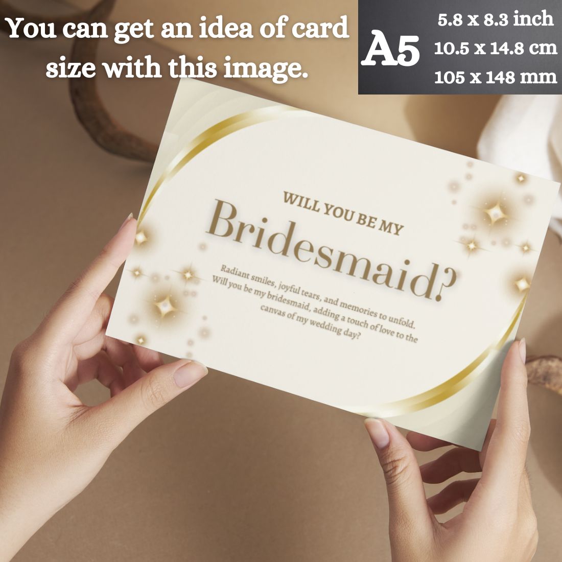 Bridesmaid Proposal Invitation Cards 5.8x8.3inch | Wedding Invite