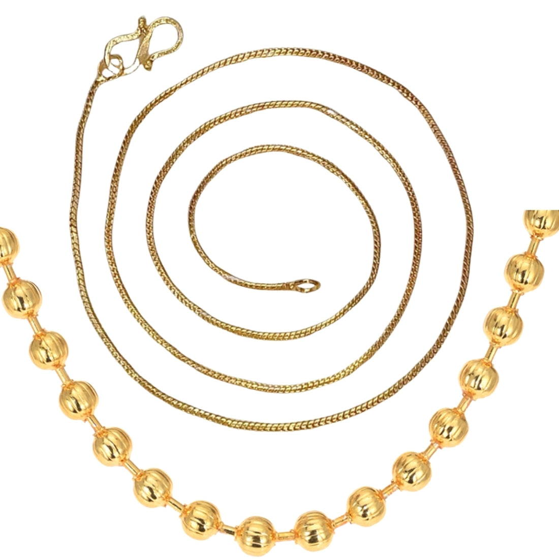 Combo of 2 Gold Plated Chains 22inch Long