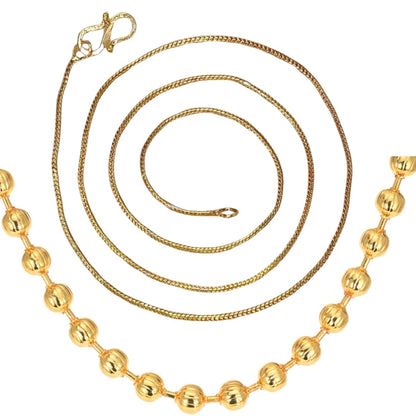 Combo of 2 Gold Plated Chains 22inch Long