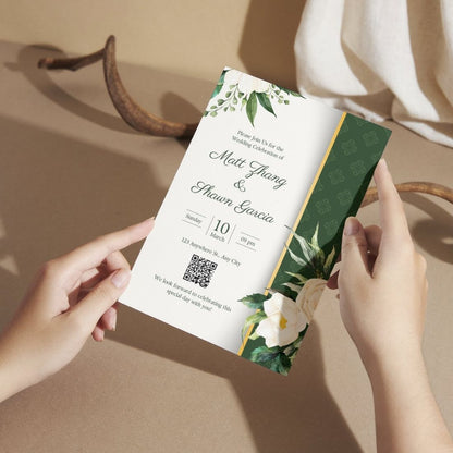 Custom Wedding Invitation Cards with Envelopes | Pack of 12 | One side Printed