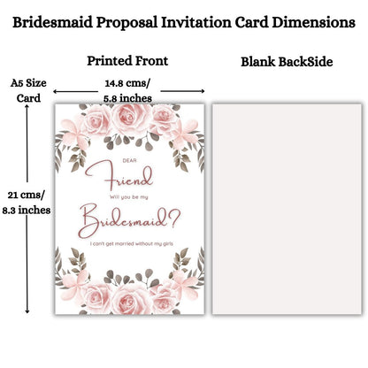 Bridesmaid Proposal Invitation Cards 5.8x8.3inch | Wedding Invite