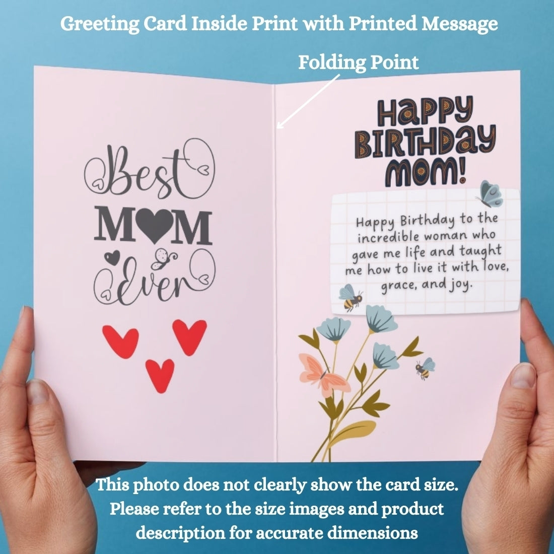 Customised Birthday Greeting Card with Photos for Mother | Preprinted Inside Message