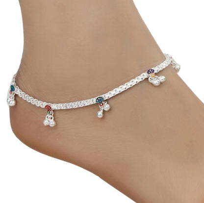 Silver Plated Anklet Pair