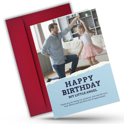 Photo Birthday Greeting Card with Inside Custom Text