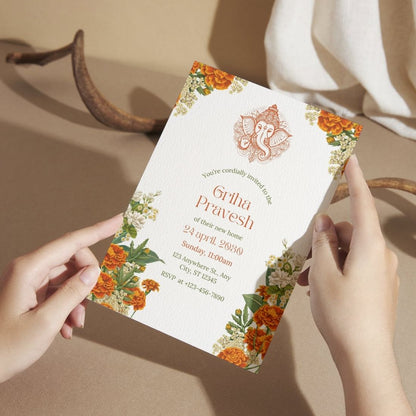 Customized Housewarming Invitation Cards, Pack of 12 Personalized 5.8x8.3 Inch with Premium Red Envelopes